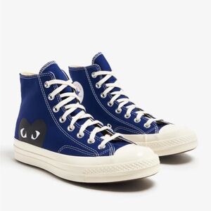 Comme des Garcons PLAY Blue Sneakers with Heart Motif